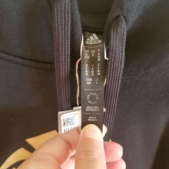 NWT ADIDAS Black Hoodie Sweatshirt - Picture 5 of 5